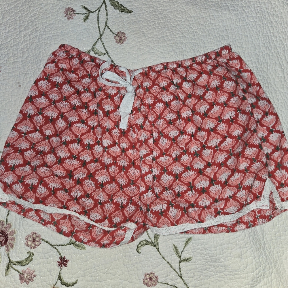 SIGNALS LADIES MED COTTON LACE TRIMMED SLEEP SHORTS